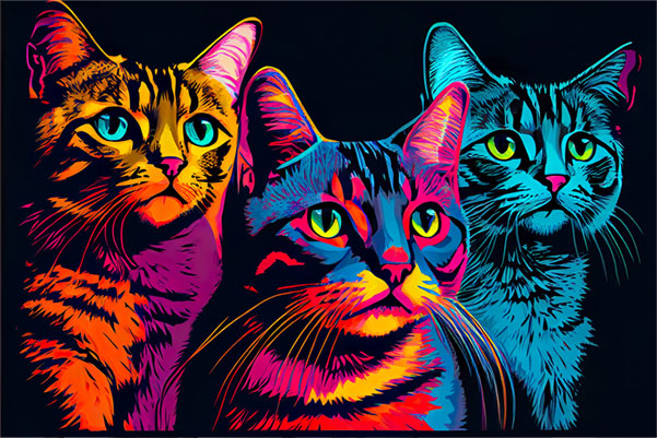 Fotomural o papel pintado gatos estilo andy warhol