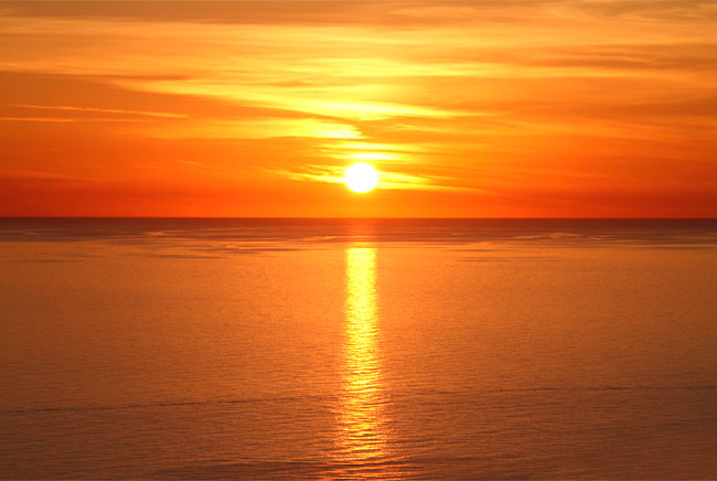 Fotomural horizonte marino al atardecer