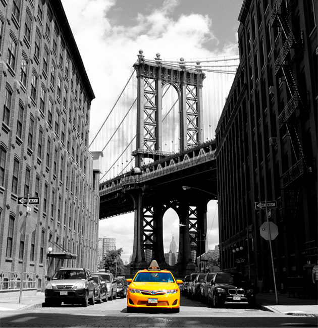 Fotomural taxi en nueva york y puente de manhattan