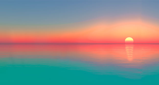 Fotomural o papel pintado atardecer colorido en el mar