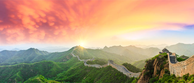 Fotomurales gran muralla china al atardecer