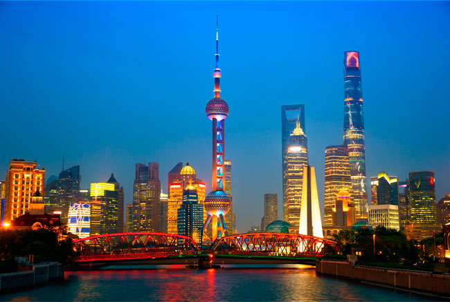 Fotomural o papel pintado skyline ciudades shanghái