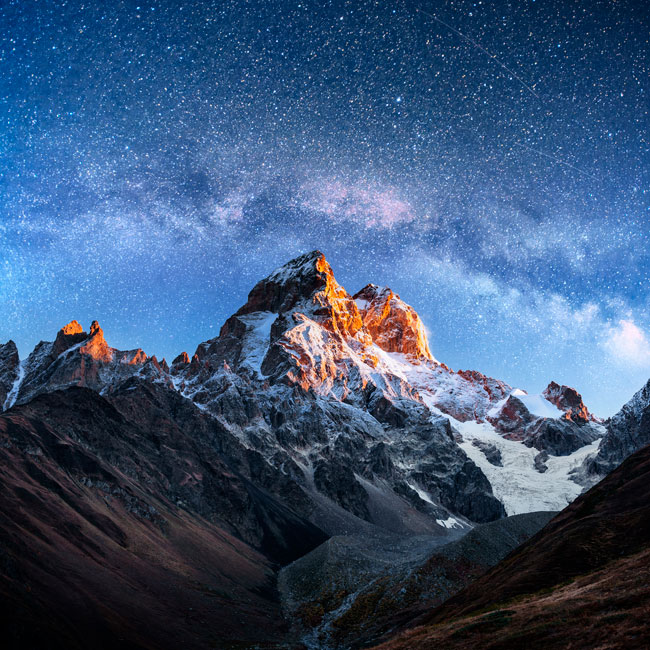 Fotomural o papel pintado cielo estrellado en el monte ushba meyer