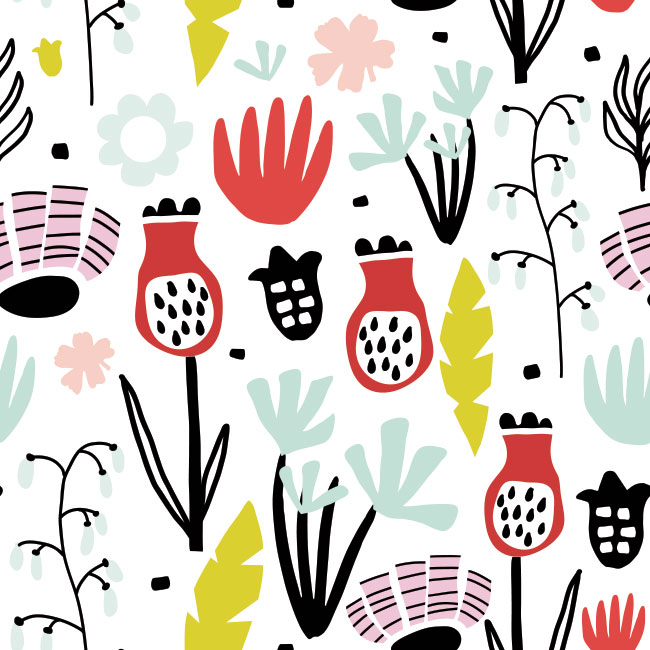 Fotomural o papel pintado decoración con flores