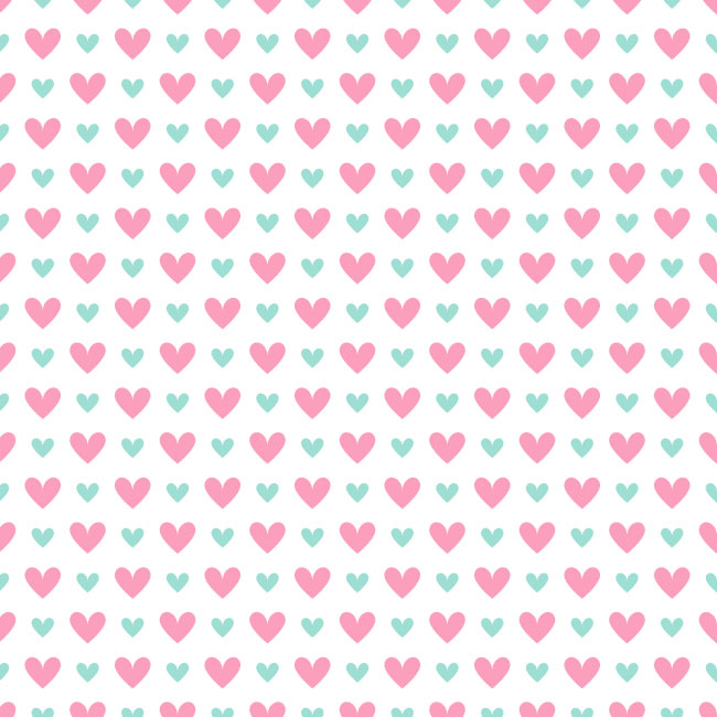 Fotomural o papel pintado patrón de corazones de colores