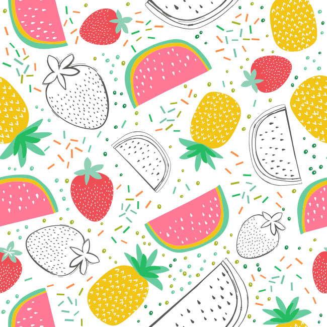 Fotomurales de vinilos patrón frutas