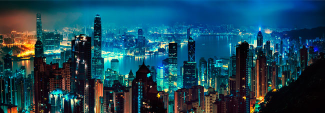 Fotomural o papel pintado hong kong ciudad