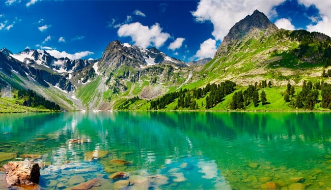 Fotomural paisaje naturaleza lago y montañas