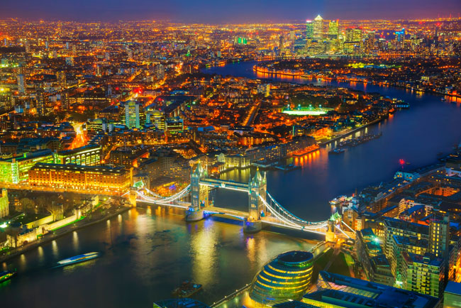 Fotomural o papel pintado skyline londres de noche