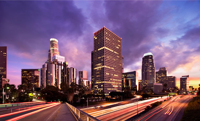 Fotomural los ángeles ciudad al atardecer