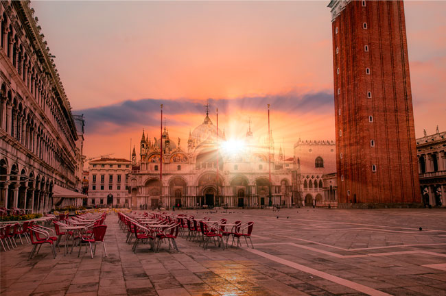 Fotomurales plaza san marco atardecer