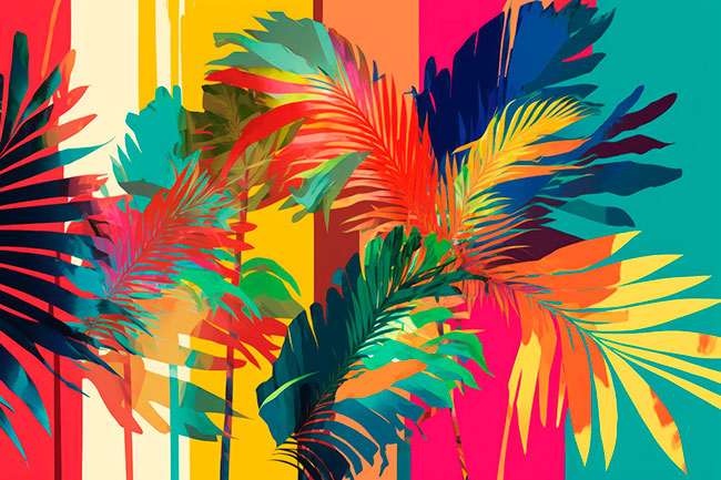 Fotomural o papel pintado jungla colores pop
