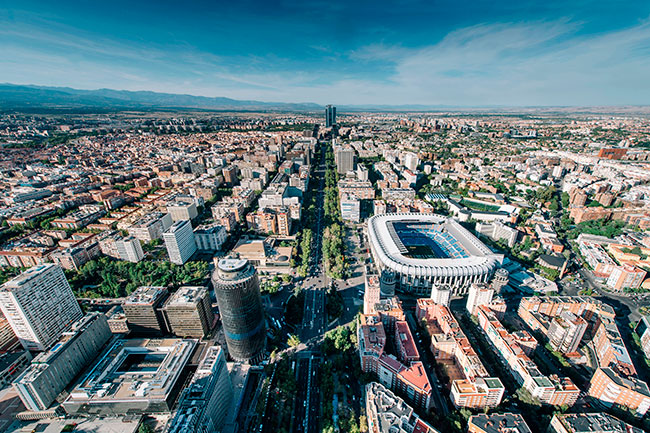 Fotomural o papel pintado bernabeu madrid vista aerea