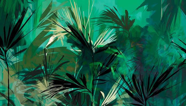 Fotomural fondo hojas palmeras