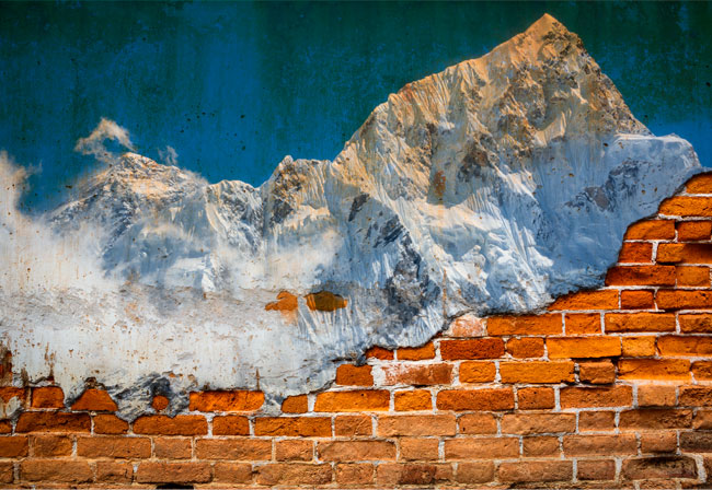 Fotomural efecto pared rota del monte everest