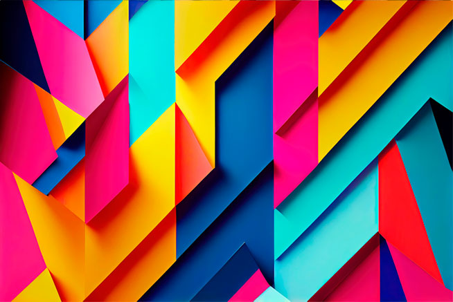 Papel pintado o fotomural juvenil diseño geométrico