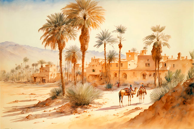 Papel pintado o fotomural acuarela paisaje oriental