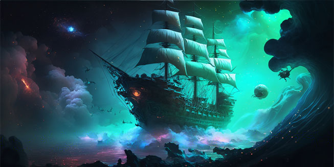 Papel pintado aventura barco fantasma