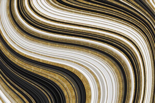 Papel pintado o fotomural ondas doradas negras y blancas texturas