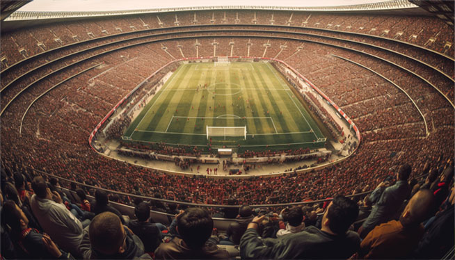 Fotomural juvenil estadio fútbol lleno