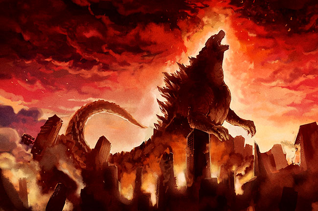 Papel pintado juvenil godzilla