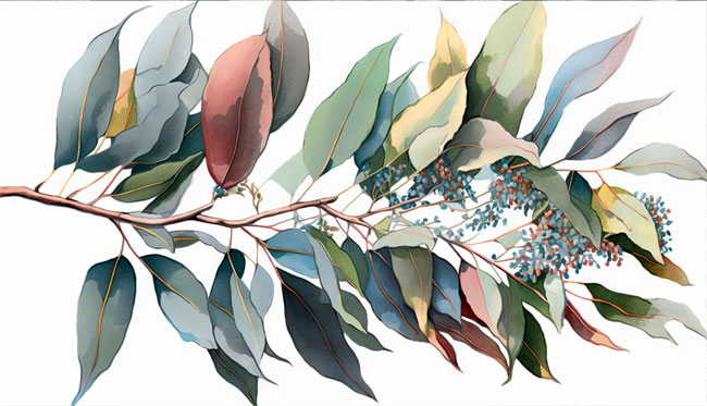Papel pintado o fotomural acuarela rama juvenil