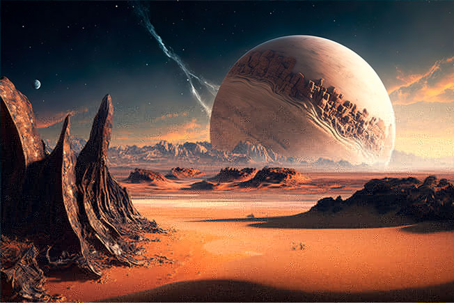 Fotomural planeta rojo paisaje espacio ciencia ficción