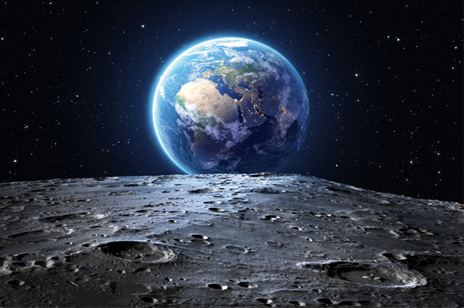 Papel pintado o fotomural tierra vista desde la luna