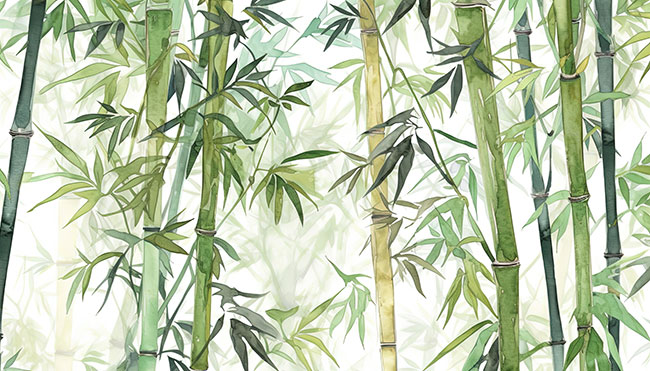 Fotomural o papel pintado bambu acualera