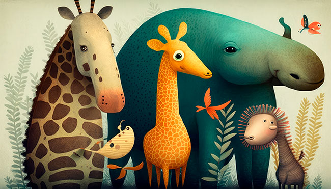 Fotomural o papel pintado animales extraños
