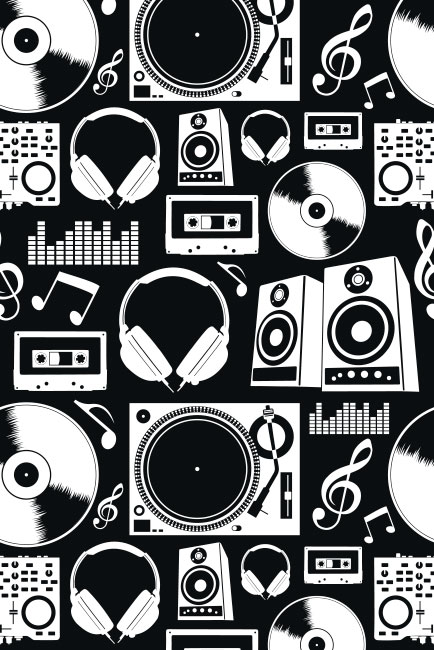 Vinilos juveniles decoración musical puertas y armarios