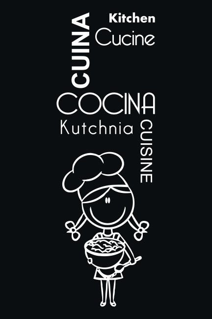 Vinilos puertas de cocinas en varios idiomas