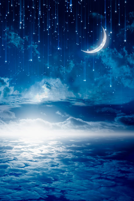 Vinilos puertas noche luna y estrellas