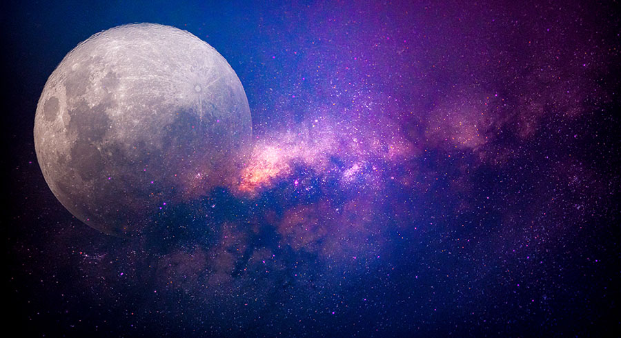 Fotomural Luna Vía Láctea