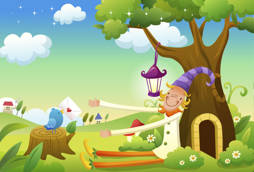 Fotomural Infantil Duende bajo el árbol