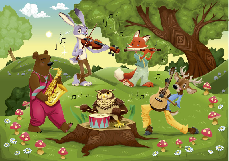 Fotomural Infantil Animales musicales