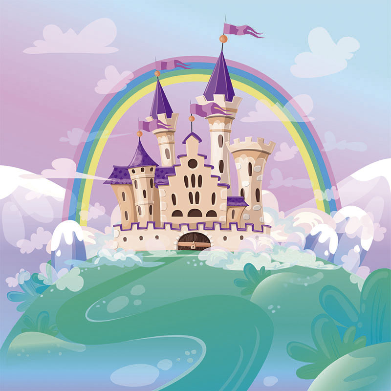 Fotomural Infantil Castillo Lila