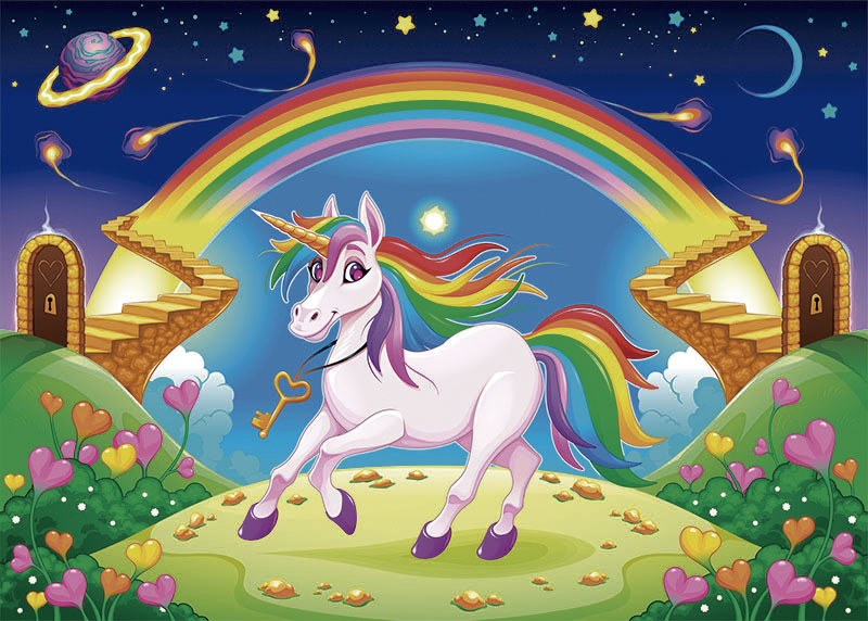 Fotomural Infantil Unicornio y Arcoíris