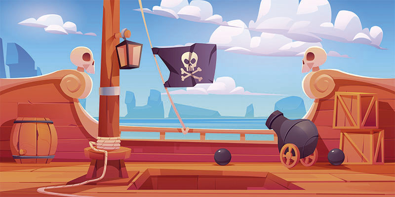 Fotomural Infantil Barco Pirata