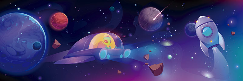Fotomural Infantil Nave extraterrestre